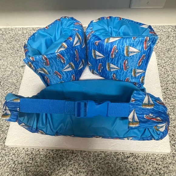 💚EUC Toddler Swim Vest W/Sleeves Puddle Jumper Fabric Kids Swim Vest W:Armbands - Picture 10 of 12